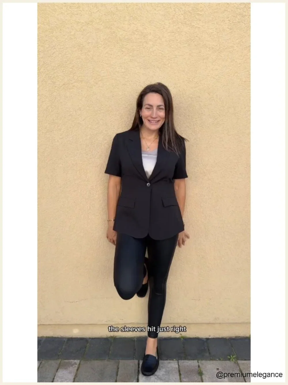 Mina Self Short Sleeve Blazer for Women Casual Work